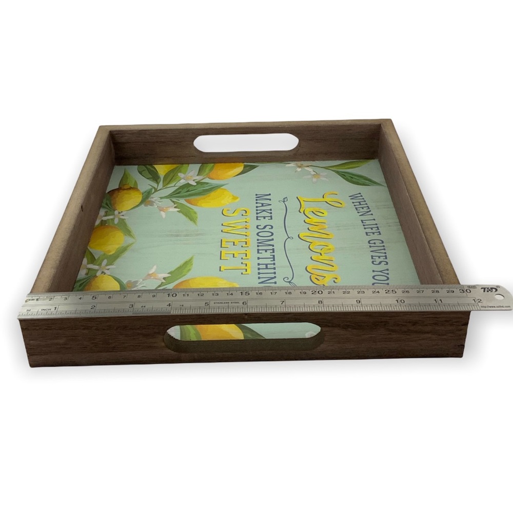 Square Wood Tray Lemons When Life Gives You Lemons Make Something Sweet Country - Picture 7 of 9